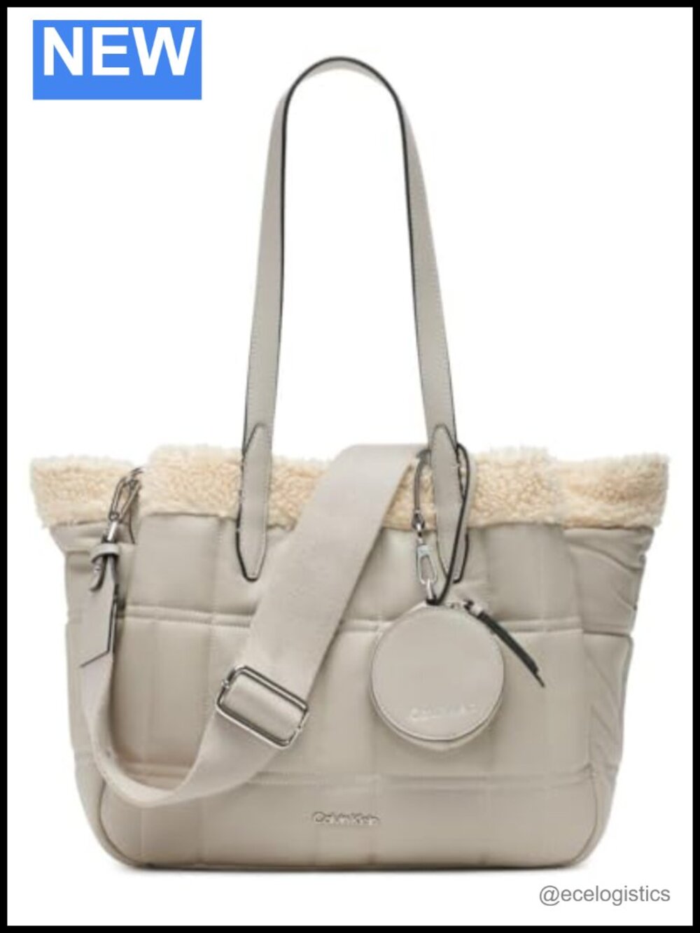 Vegan Leather Tote with Crossbody Strap and Zip Closure